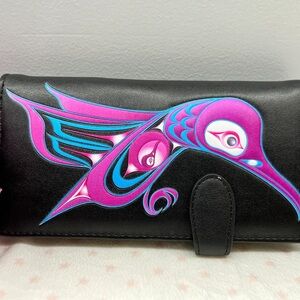 Woman’s Wallet Large : Indigenous Hummingbird